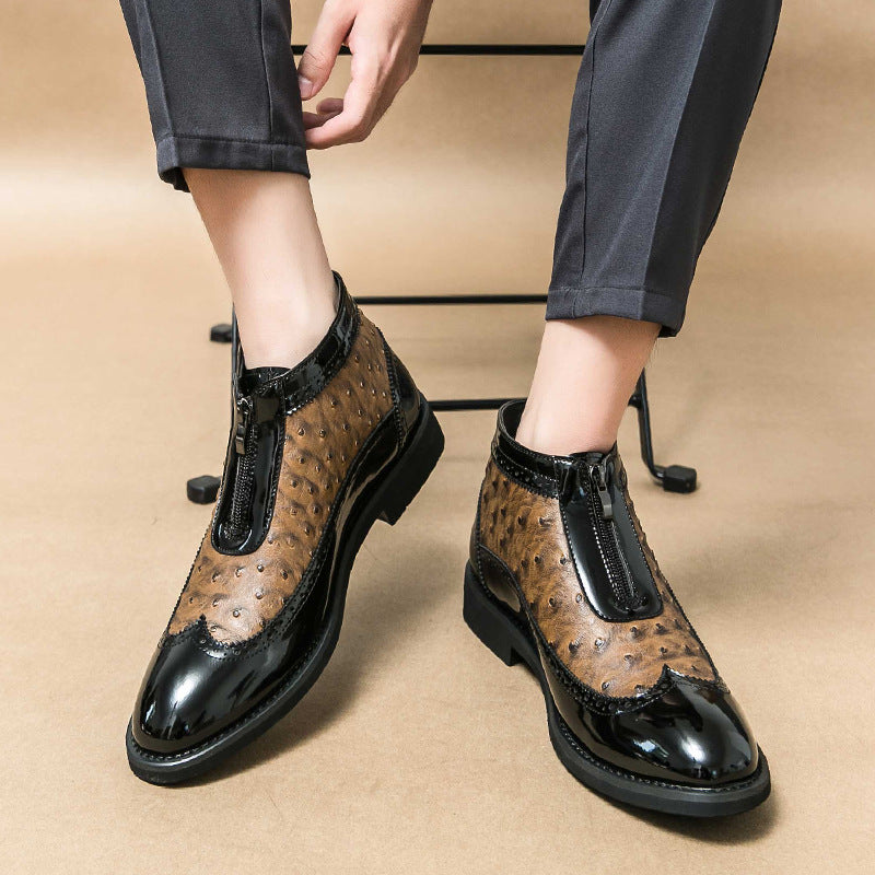 Noir Ostrich Slip-On