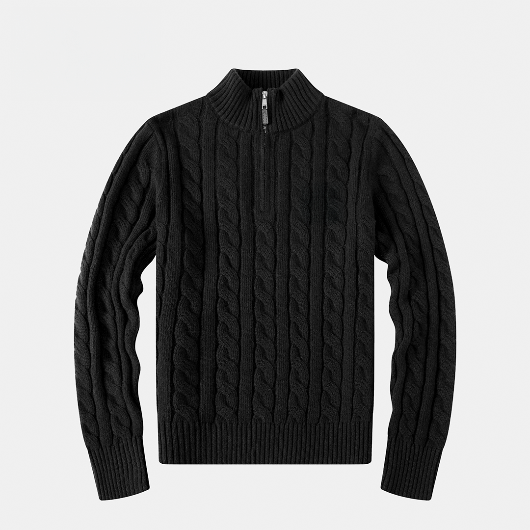 Zopfmuster-Kaschmirpullover