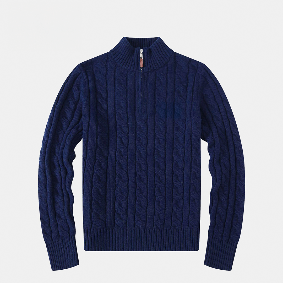 Zopfmuster-Kaschmirpullover